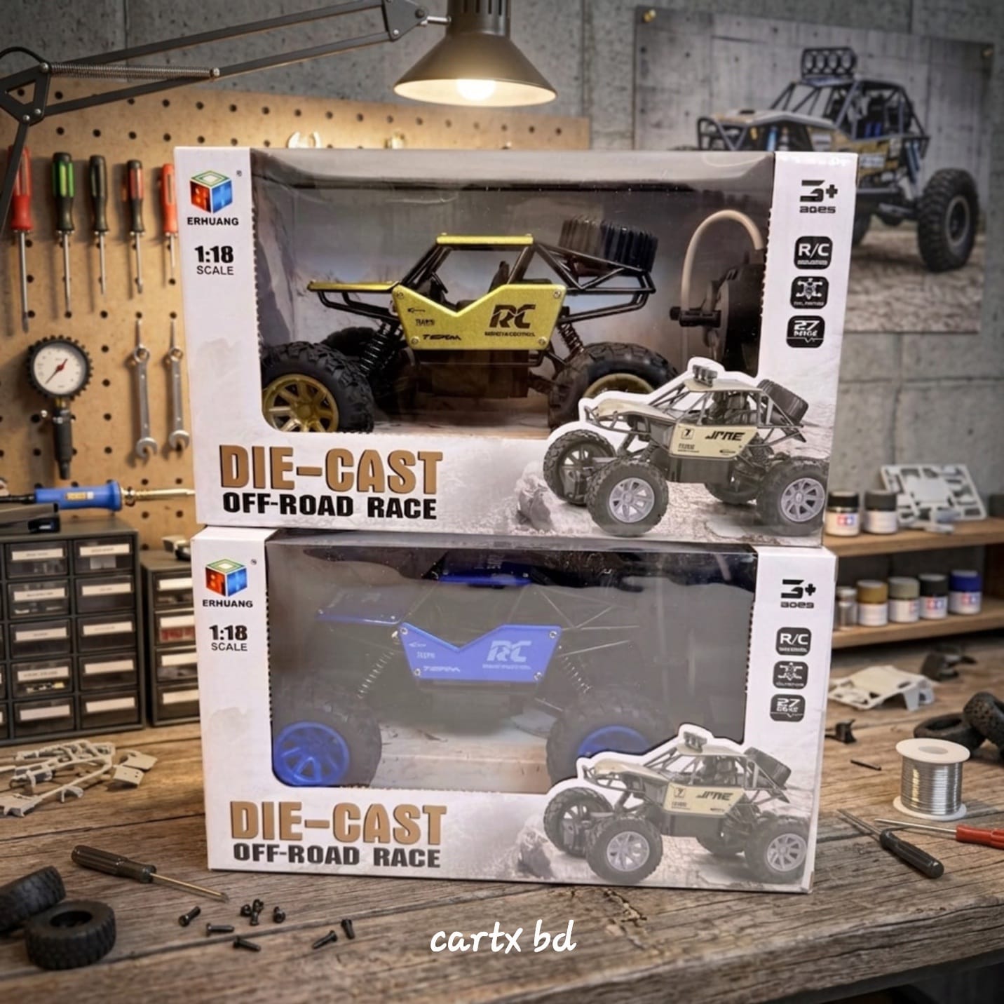 ERHUANG 1:18 Scale Die-Cast Off-Road RC Car – 2WD Remote Control Racing Buggy for Kids